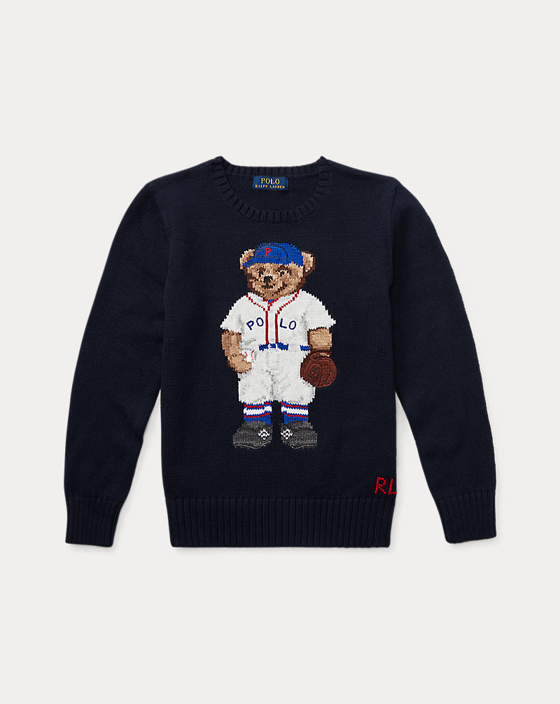 Baseball Bear Cotton Sweater BOYS 6-14 YEARS 1
