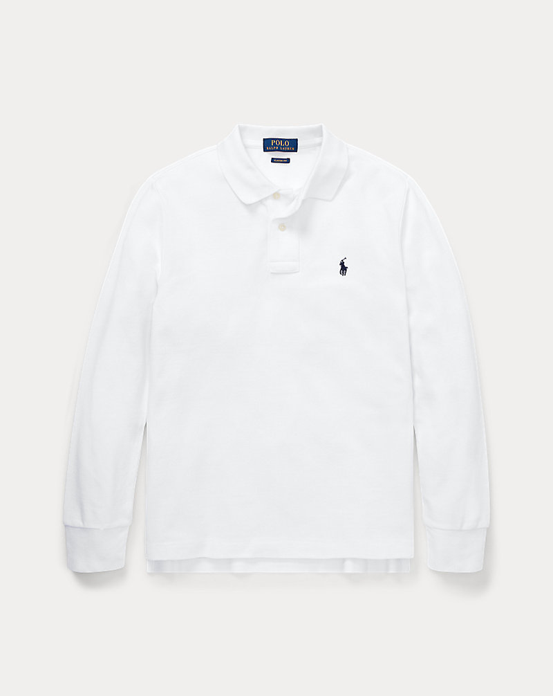Cotton Mesh Long-Sleeve Polo Shirt Boys 8-18 1