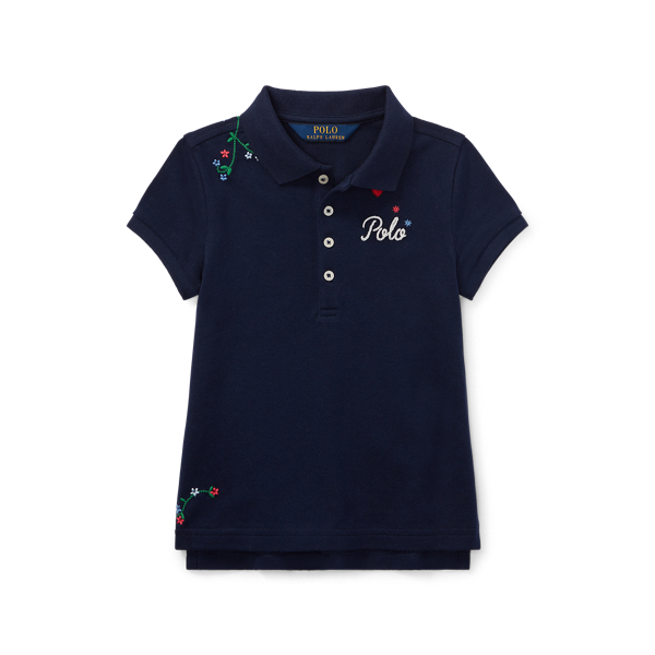 Embroidered Stretch Pique Polo GIRLS 1.5-6.5 YEARS 1