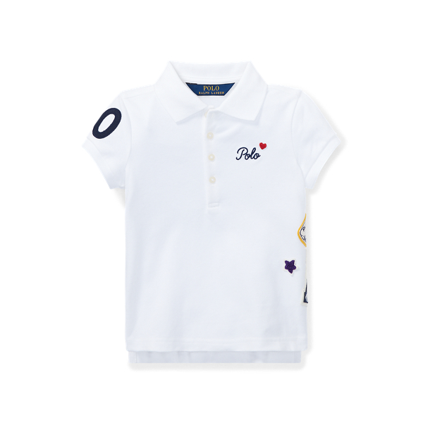 Patchwork Stretch Pique Polo GIRLS 1.5-6.5 YEARS 1