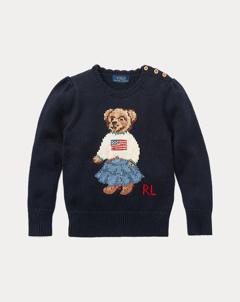 Polo Bear Cotton Sweater Girls 2-6x 1
