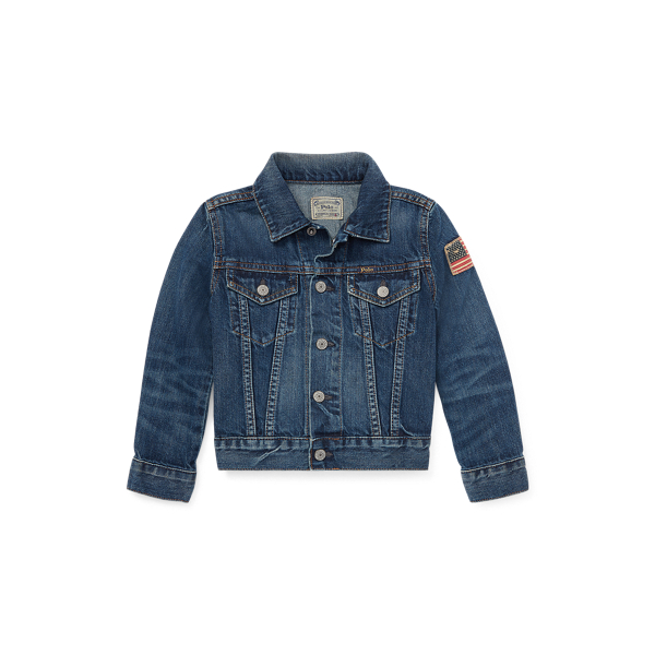 Veste en denim à drapeau