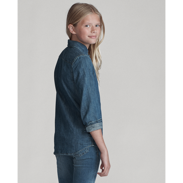 Girls 7-16 Cotton Denim Shirt 4