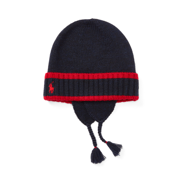 Striped Wool Earflap Hat for Baby Boy Ralph Lauren IE