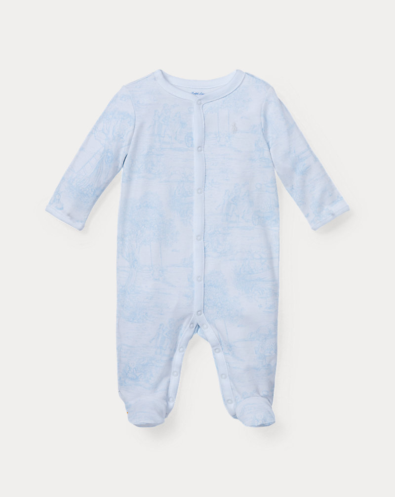 Toile-Print Cotton Coverall Baby Boy 1