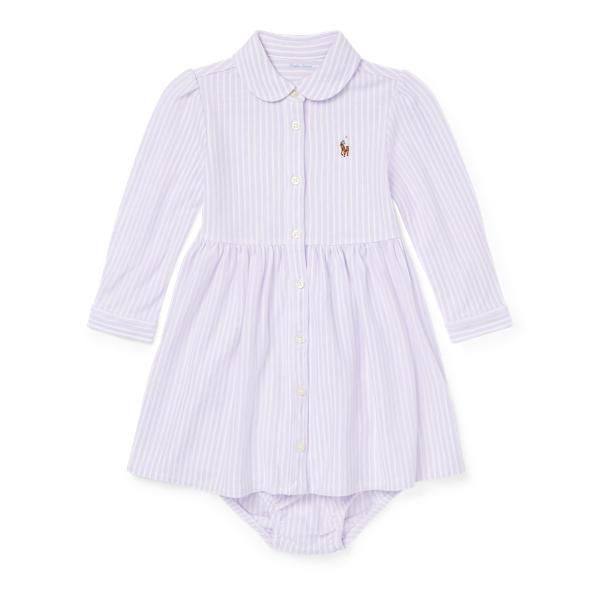 Striped Mesh Oxford Dress Baby Girl 1