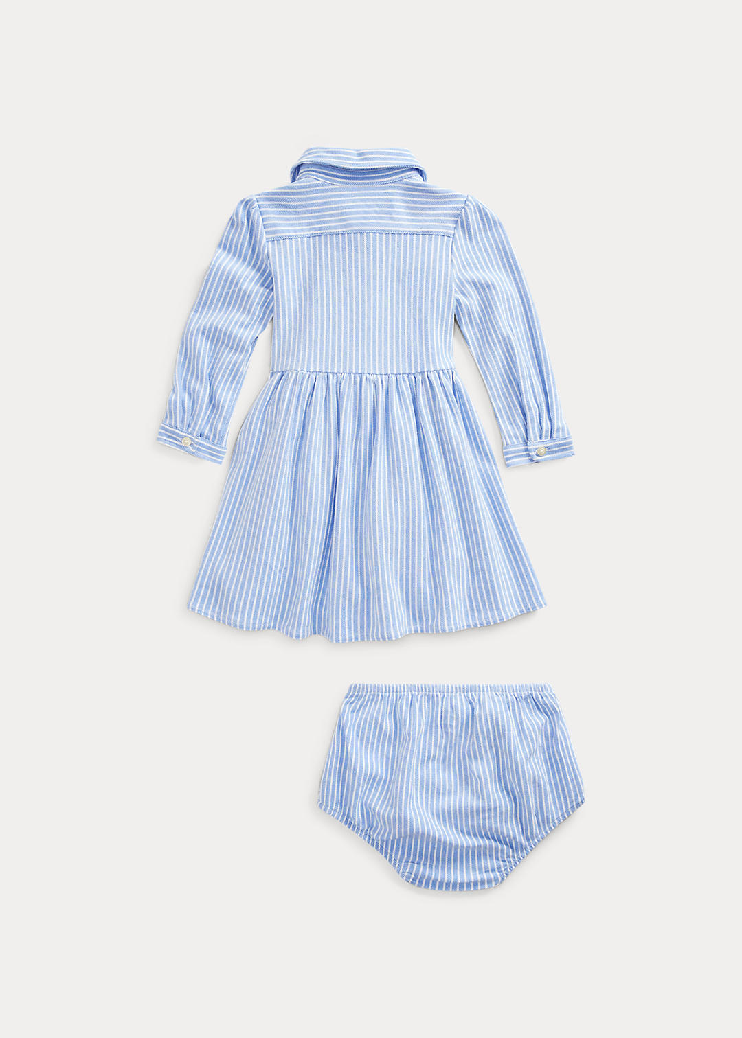 Baby Girl Striped Mesh Oxford Dress 2