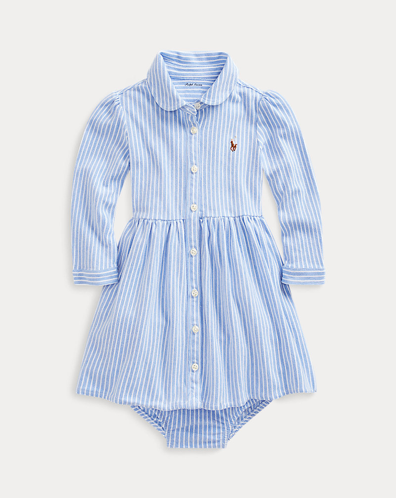Striped Mesh Oxford Dress Baby Girl 1