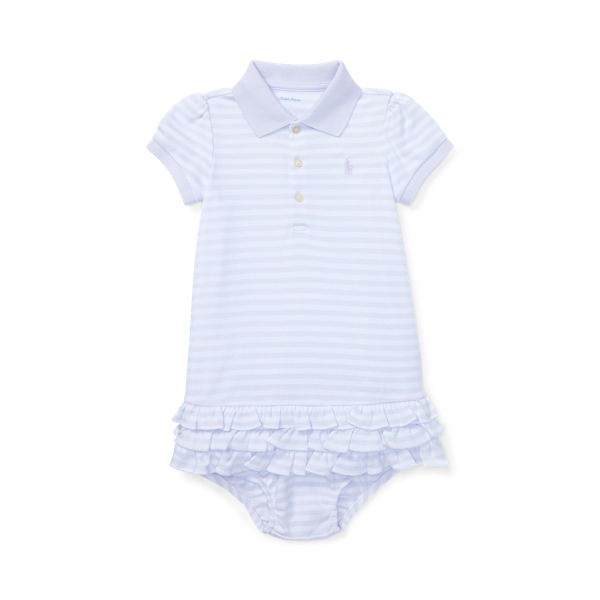 Striped Ruffled Polo Dress Baby Girl 1