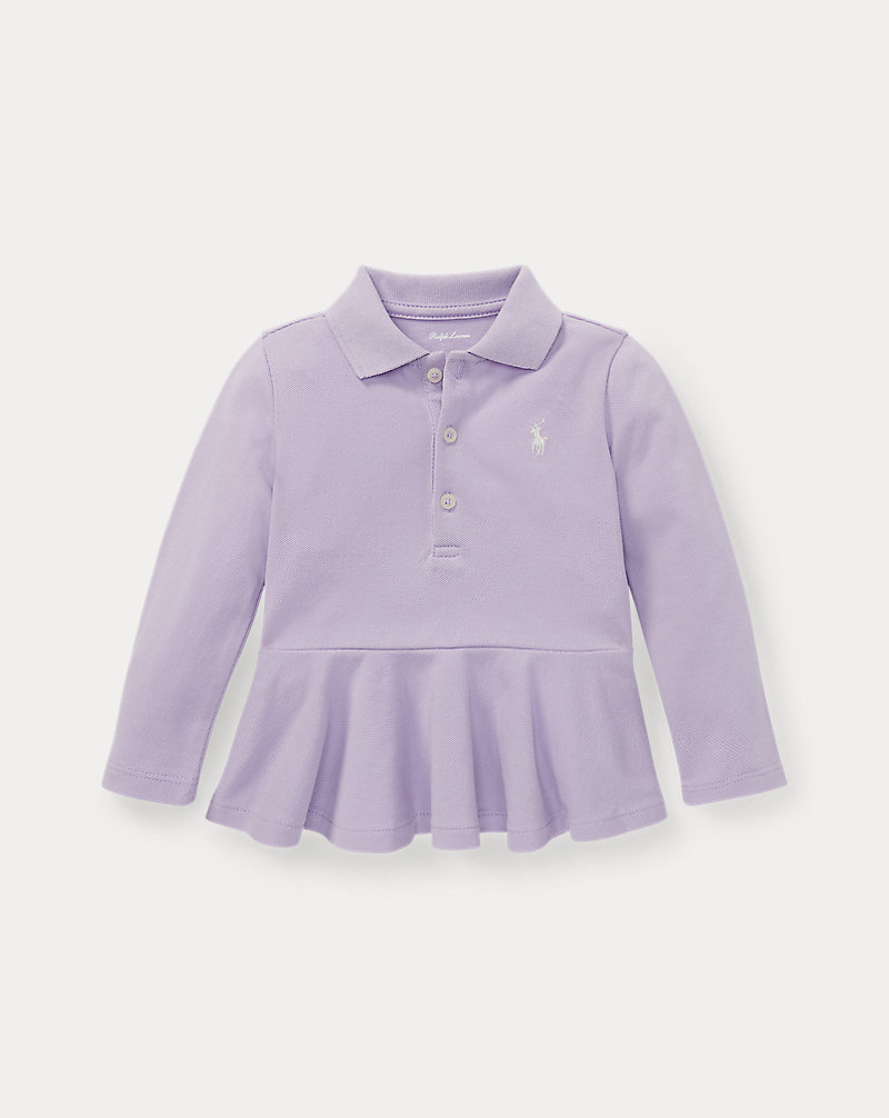 Cotton Mesh Peplum Polo Shirt Baby Girl 1