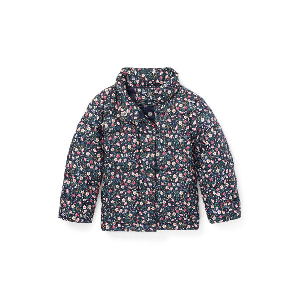 Floral Quilted Down Jacket Baby Girl 1