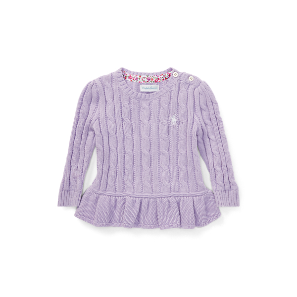 Cable-Knit Cotton Sweater Baby Girl 1