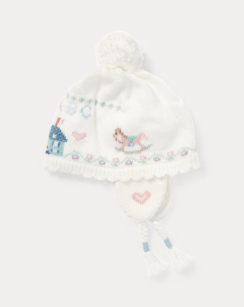 Intarsia-Knit Cotton-Wool Hat Baby Girl 1