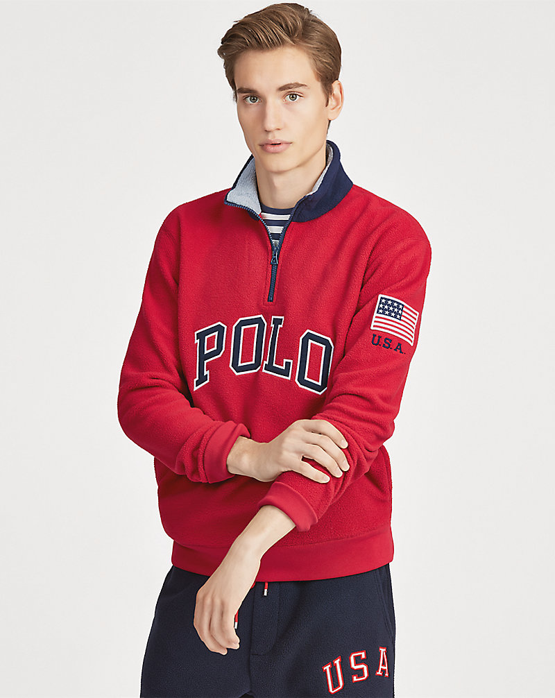 Cotton-Blend-Fleece Pullover Polo Ralph Lauren 1