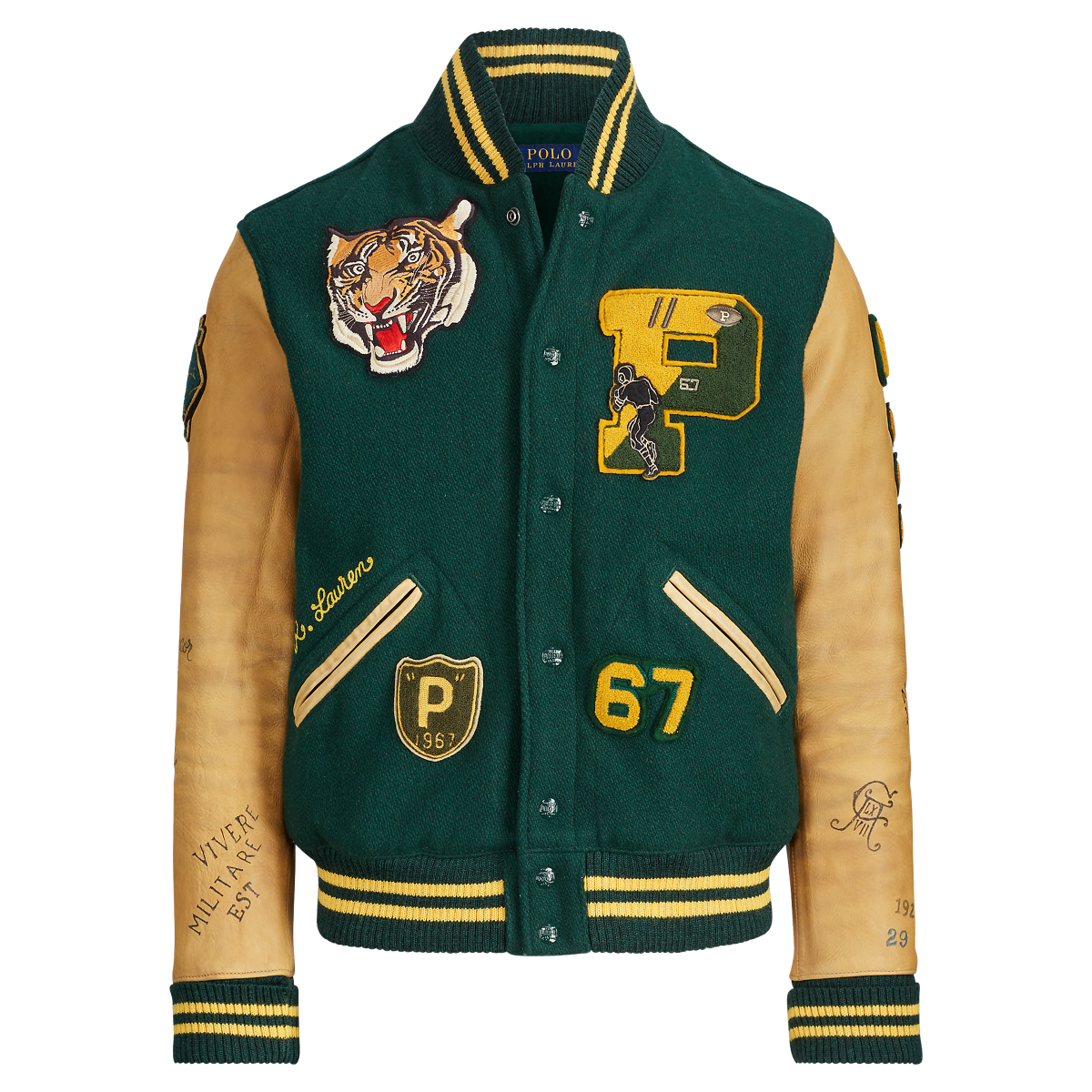 Wool-Blend Letterman Jacket