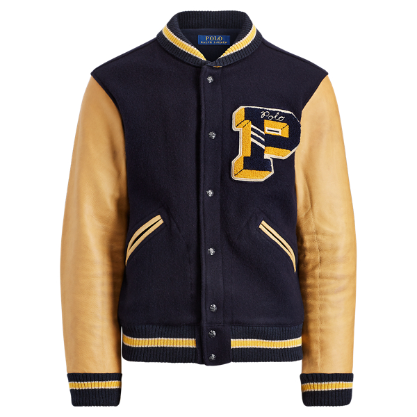 Wool Blend Letterman Jacket