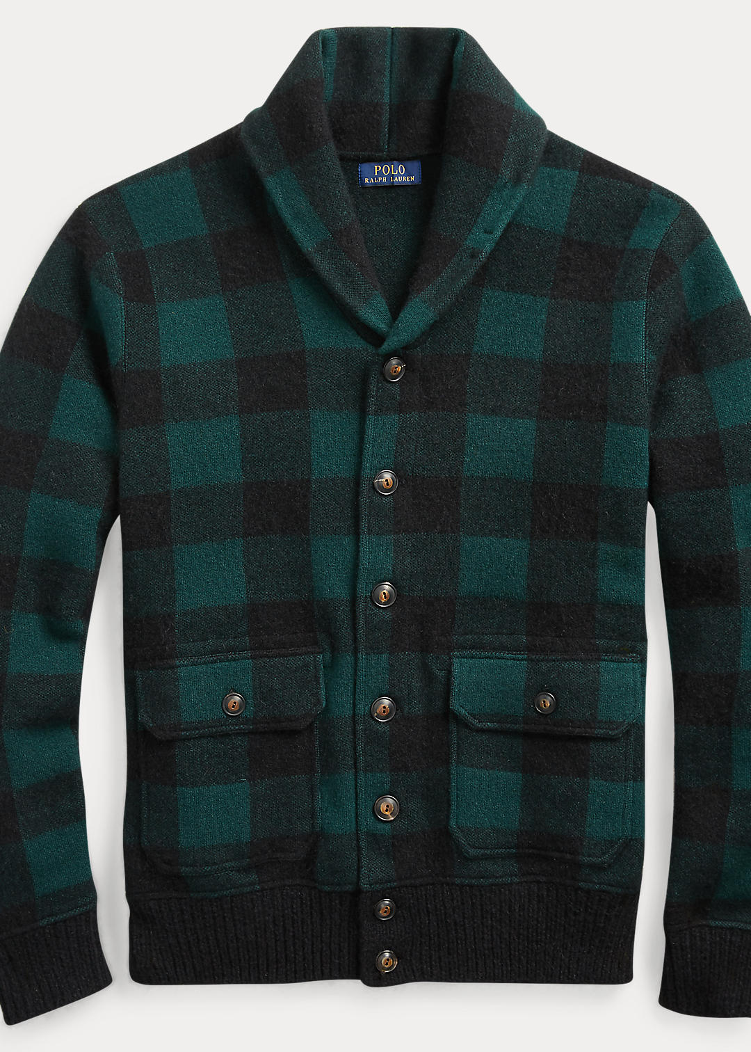 Checked Wool Blend Cardigan