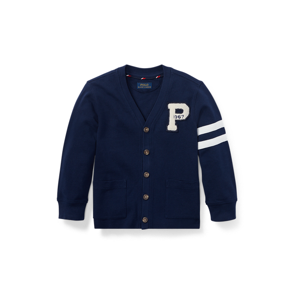 Ralph lauren cotton letterman cardigan deals