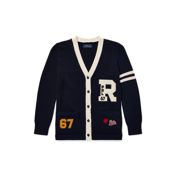 Collegiate Cotton Cardigan para raparigas | Ralph Lauren® PT