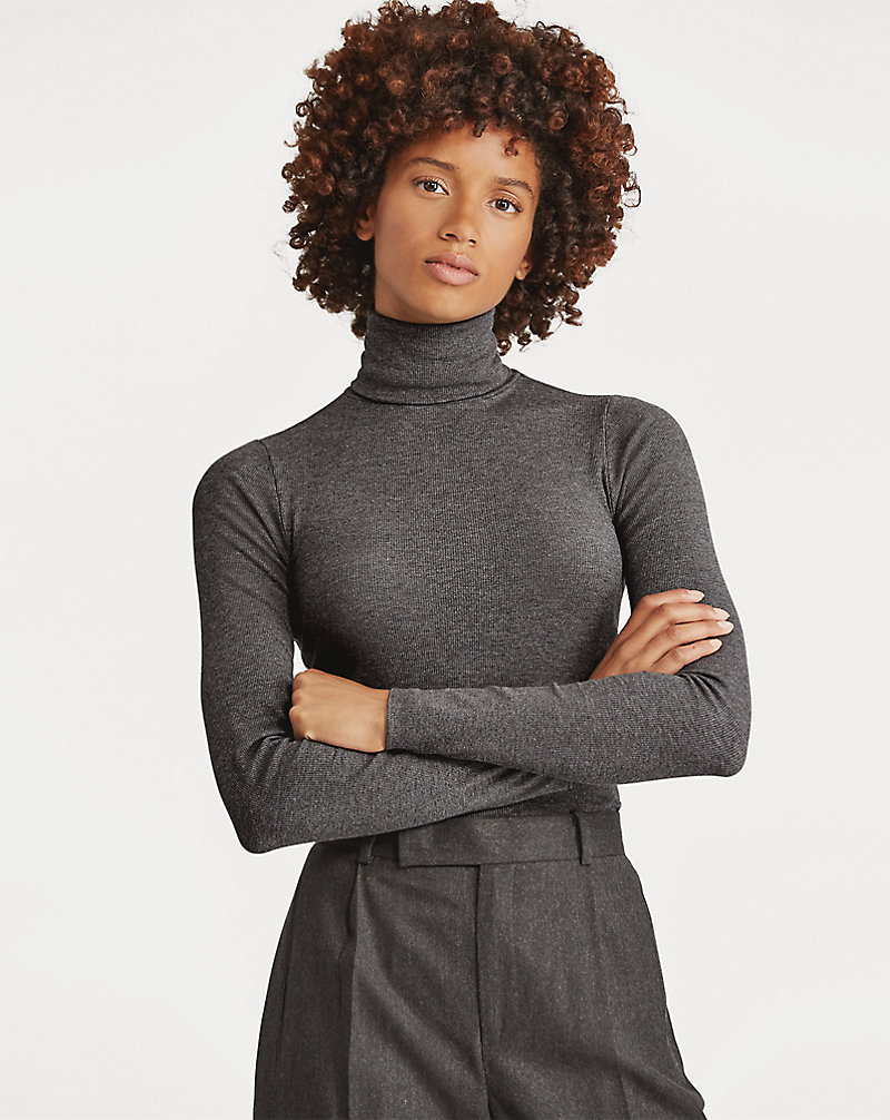 Ribbed Stretch Turtleneck Polo Ralph Lauren 1