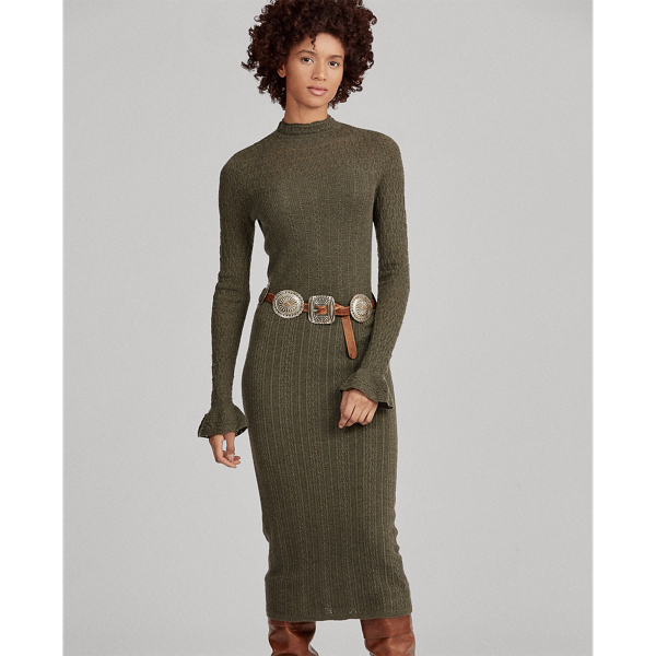 Pointelle Wool Sweater Dress Polo Ralph Lauren 1