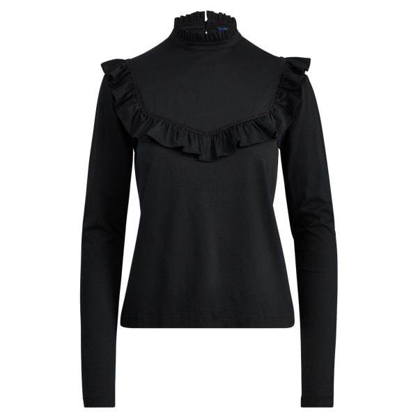 RuffleTrim CottonBlend Top for Women Ralph Lauren® IN