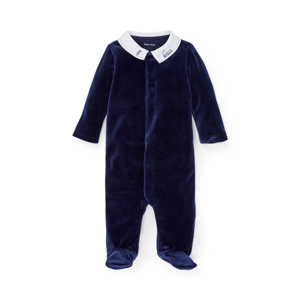 Cotton-Blend-Velour Coverall Baby Boy 1