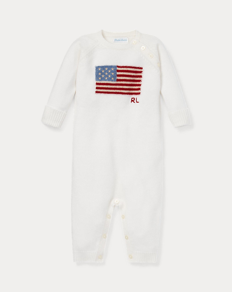 Flag Cashmere Coverall Baby Boy 1