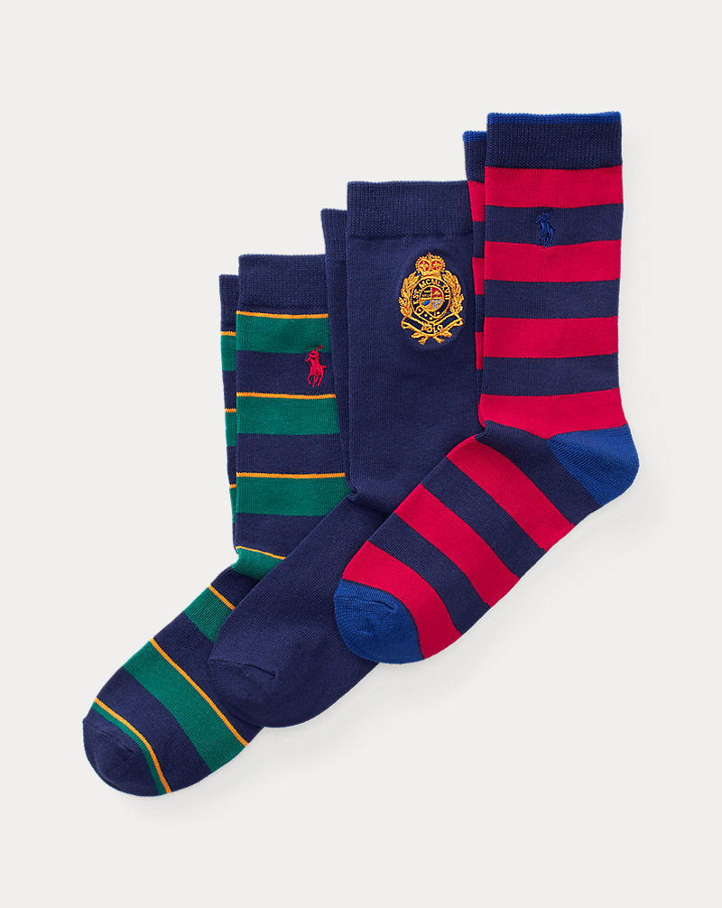 Crest & Striped Sock 3-Pack BOYS 6-14 YEARS 1