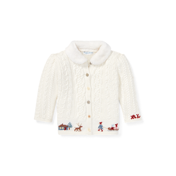 AranKnit Cardigan para bebê menina Ralph Lauren® PT
