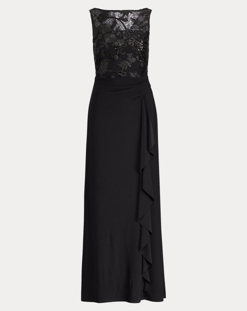 Ruffled Embroidered Gown Lauren 1