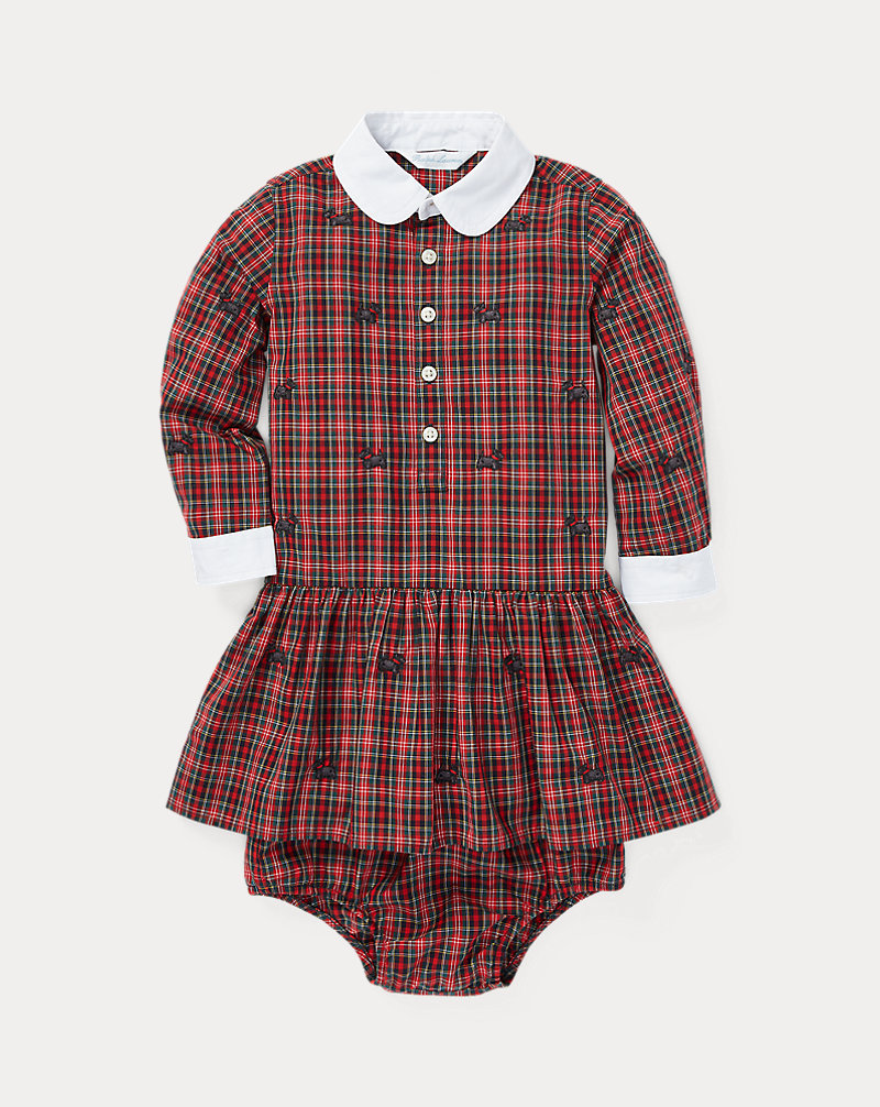 Robe-chemise et bloomer écossais Bébés filles 1