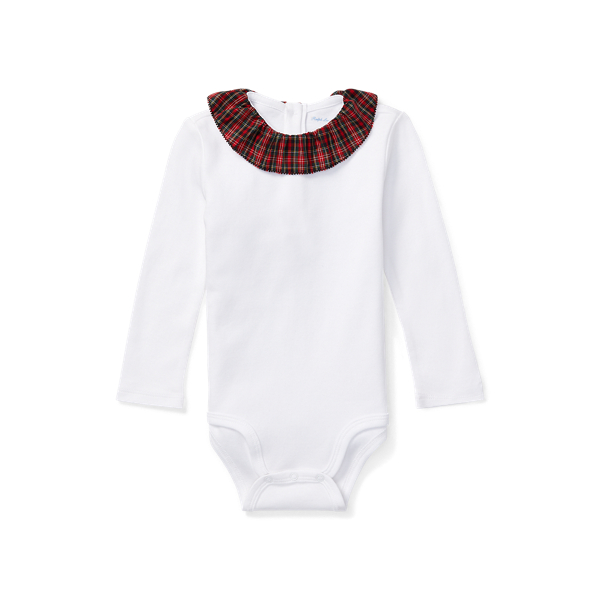 Tartan Collar Cotton Bodysuit Baby Girl 1