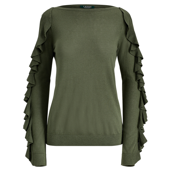 Ruffled Silk-Blend Sweater Lauren 1