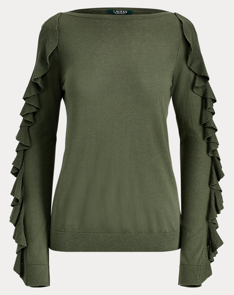 Ruffled Silk-Blend Sweater Lauren 1