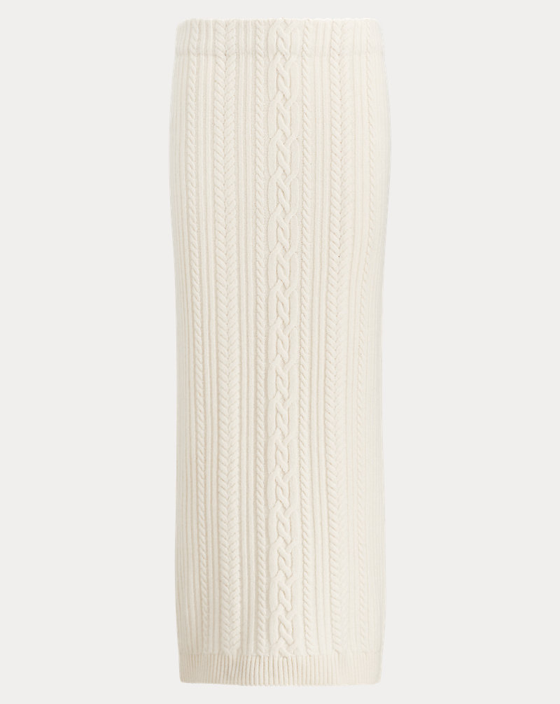 Cable Wool-Cashmere Midi Skirt Lauren 1