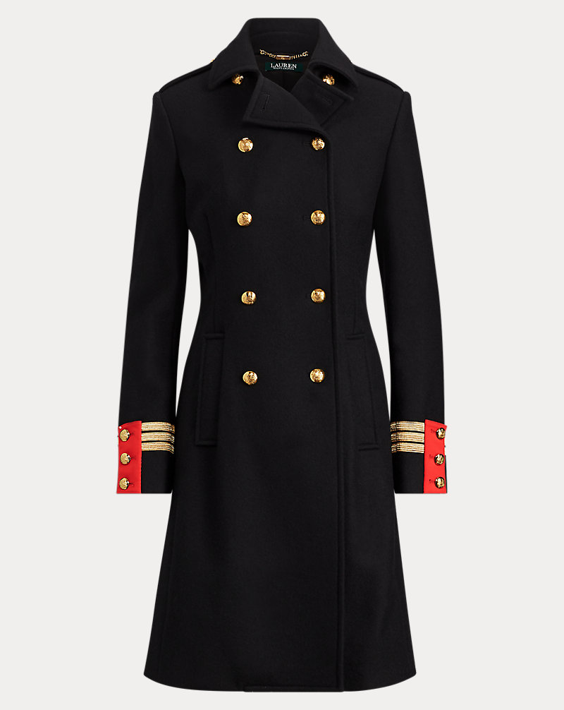 Wool-Blend Officer's Coat Lauren 1