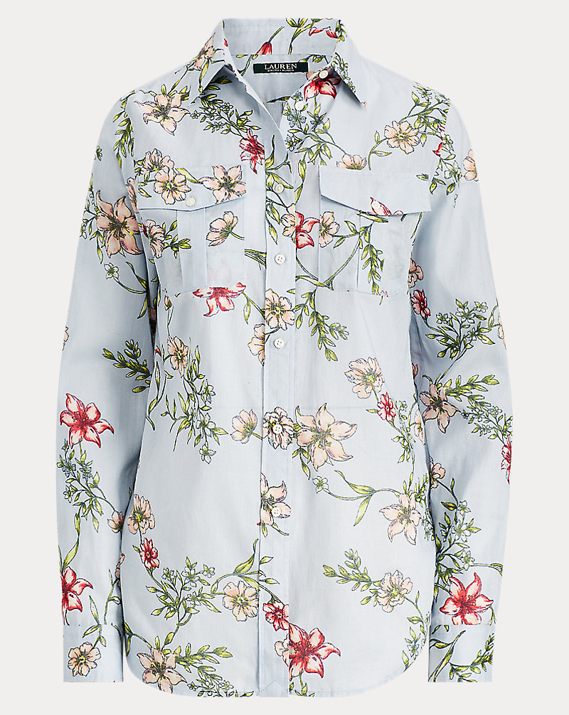 Floral Cotton Shirt Lauren Petite 1