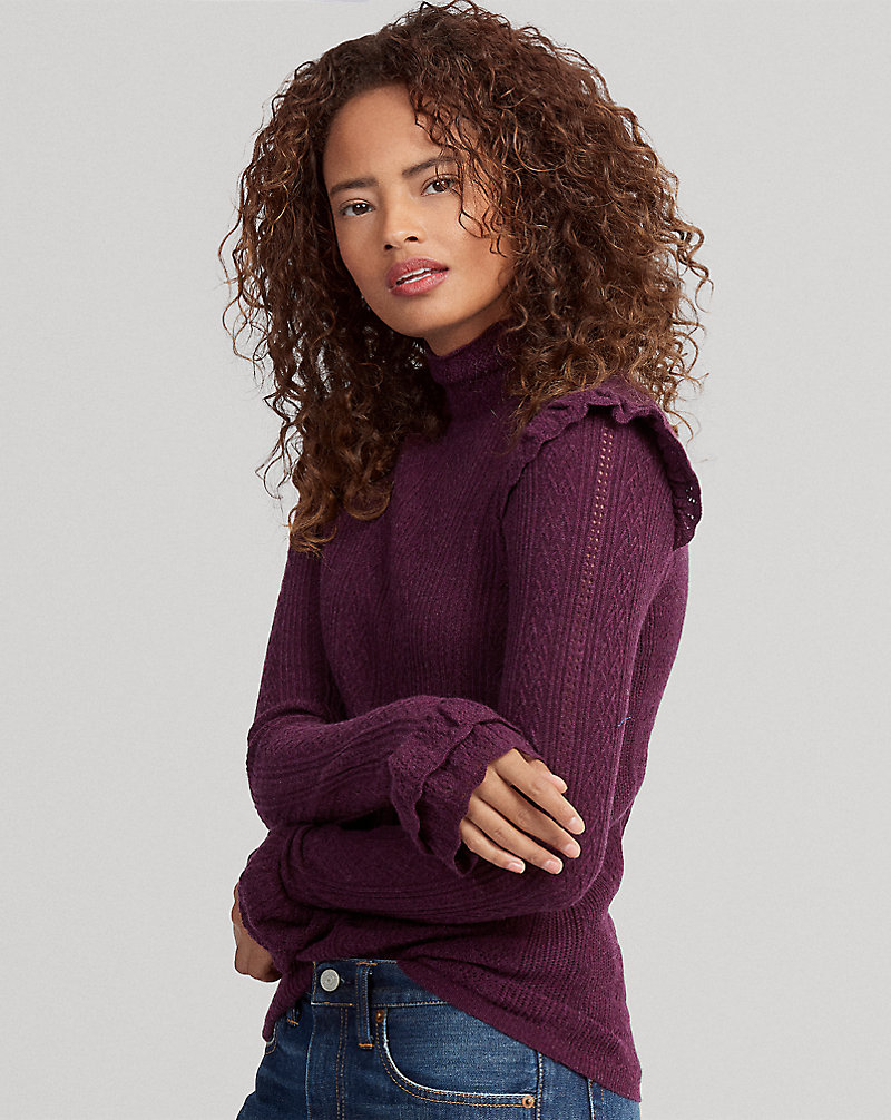 Pointelle Turtleneck Sweater Polo Ralph Lauren 1