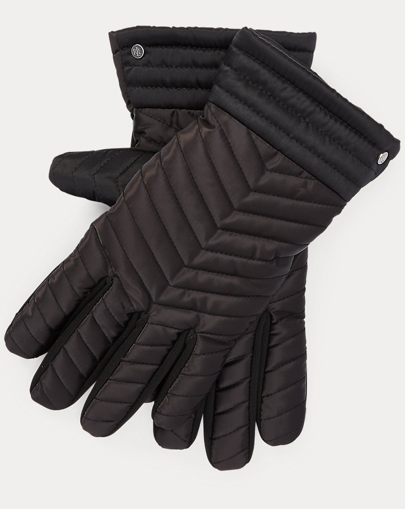Chevron-Quilted Tech Gloves Lauren 1