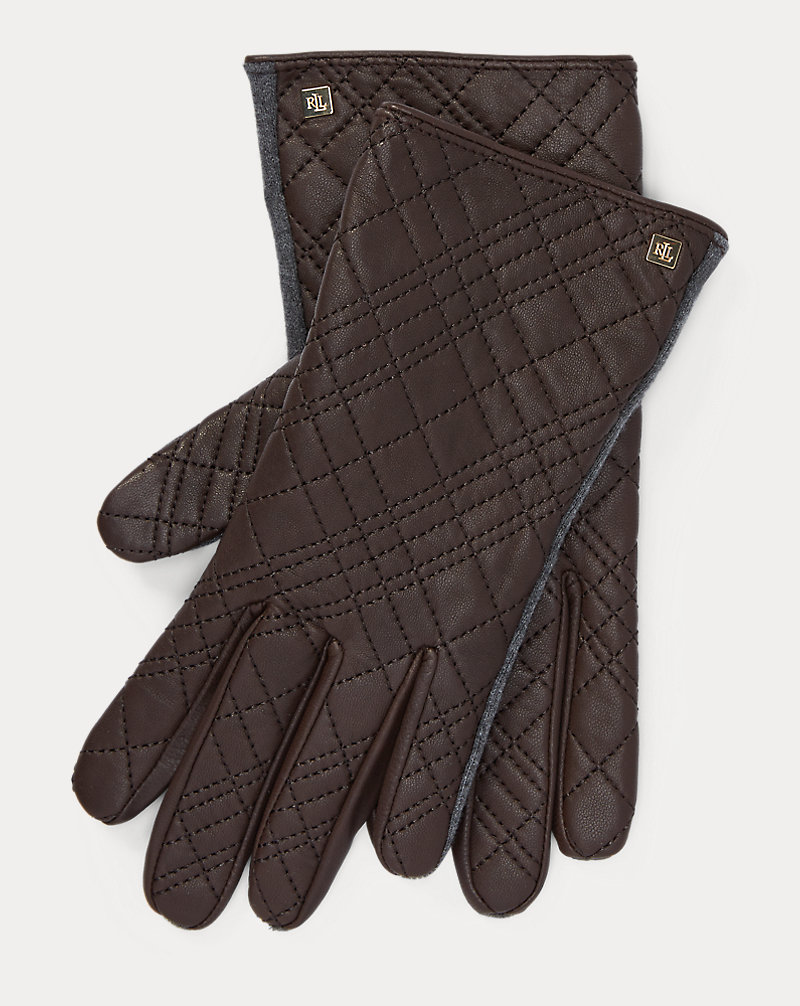 Quilted Leather Tech Gloves Lauren 1