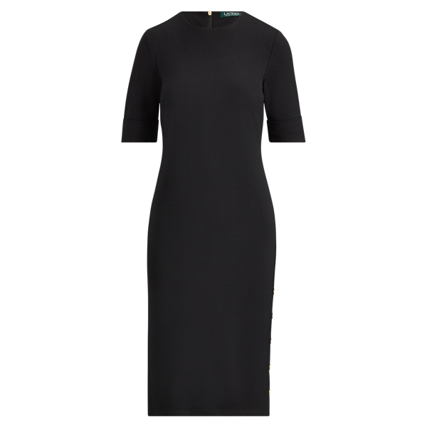 Button-Trim Ponte Dress Lauren 1