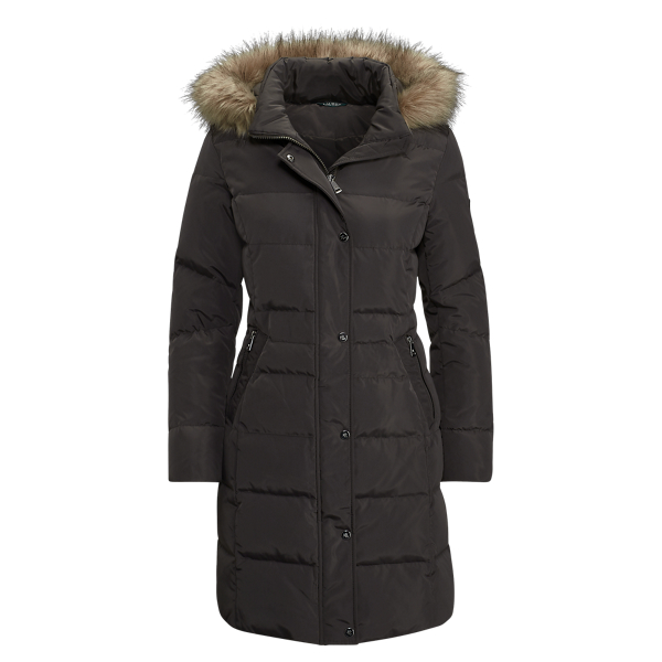 Faux-Fur-Trim Down Coat for Women | Ralph Lauren® UK