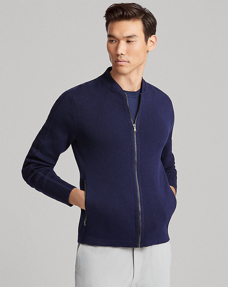 Cotton-Blend Full-Zip Sweater RLX Golf 1