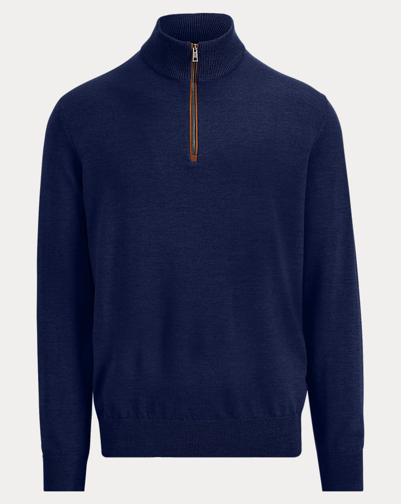 Merino Wool Half-Zip Sweater Polo Golf 1