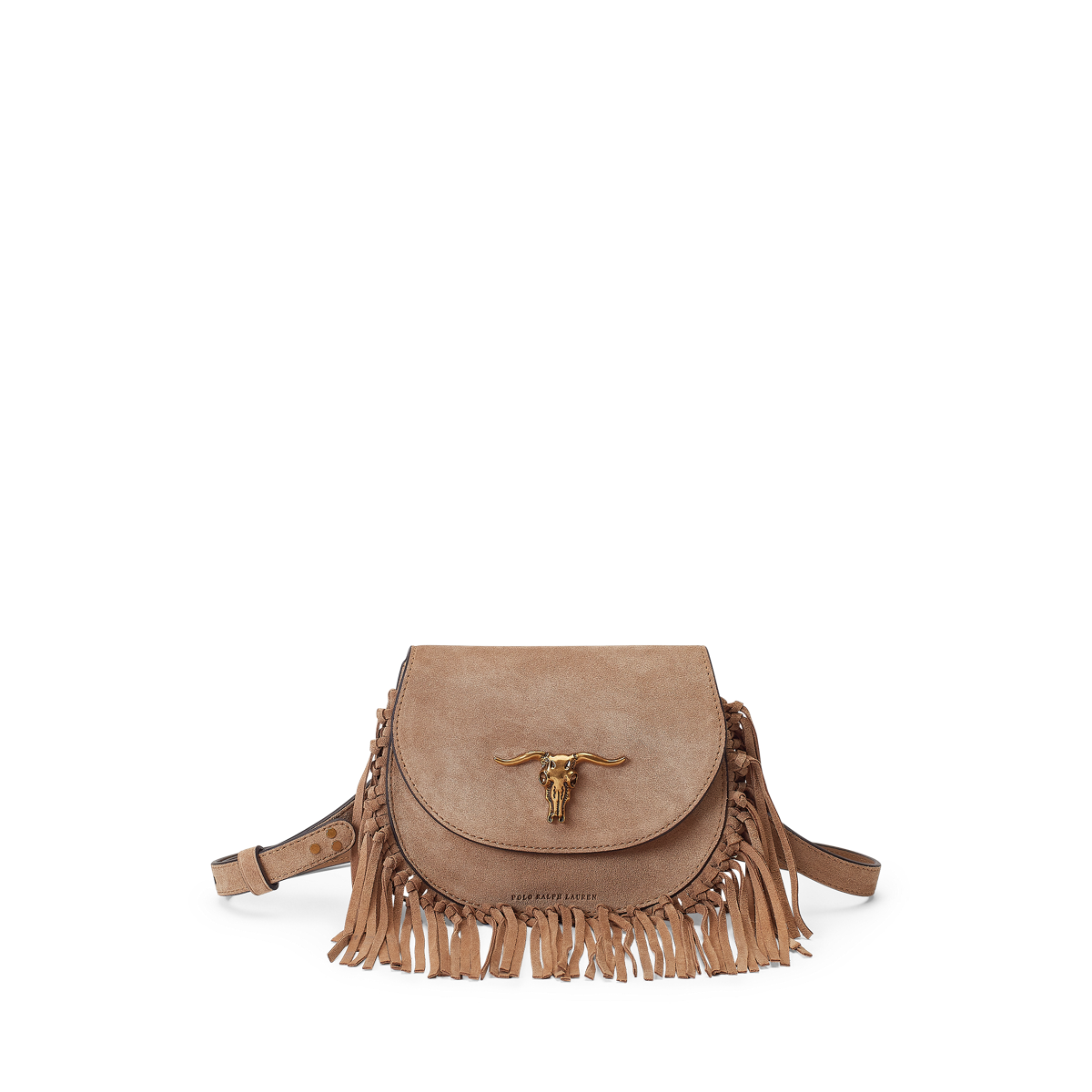 Ralph Lauren Brown Leather Fringe Flap Crossbody Bag Ralph Lauren