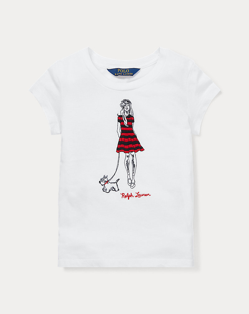 Embroidered Cotton T-Shirt GIRLS 1.5-6.5 YEARS 1