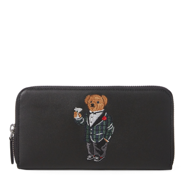 Polo Bear Leather Zip Wallet