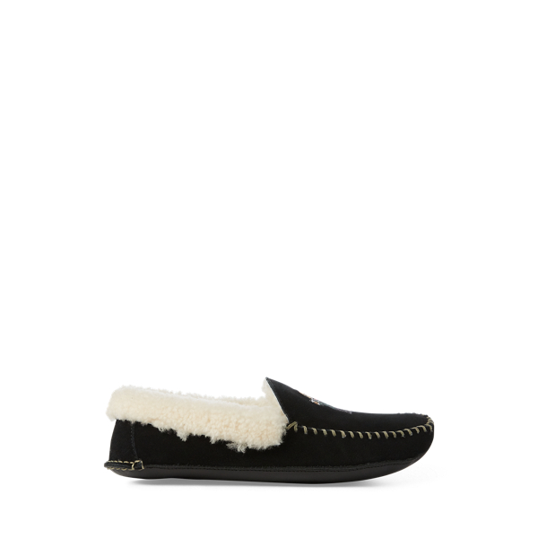 Ralph lauren varsity bear moccasin slippers navy cheap
