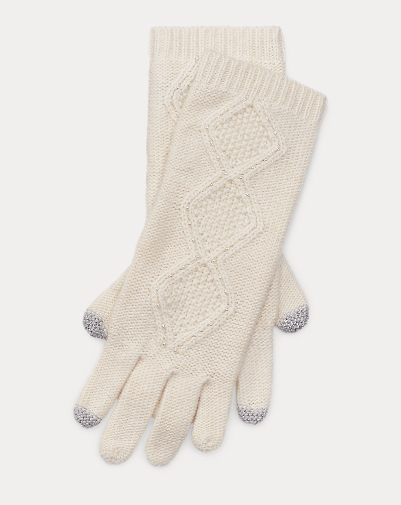 Cable-Knit Tech Gloves Lauren 1
